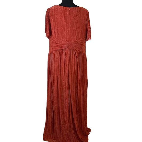 Ever Pretty Rust Orange Pleated Empire Waist Maxi Dress SKU1474 - Picture 8 of 10